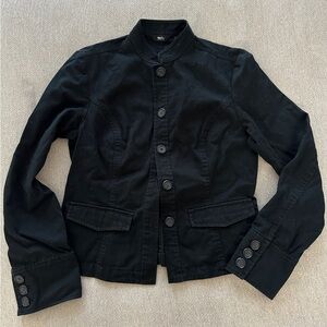 Military Style Cotton Black Jacket